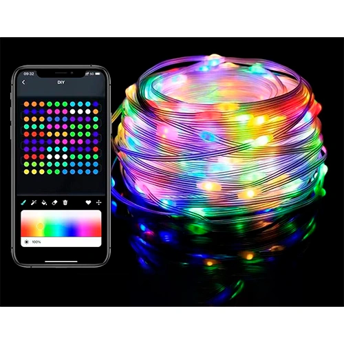 LED Ziemassvētku virtene ar pulti un SMART vadību, 20m, daudzkrāsaina, USB 5V, IP44, 200LED