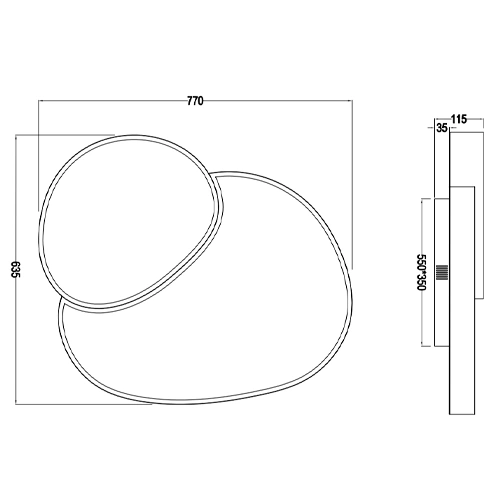 Ceiling lamp with remote RISE, 45W, 5300lm, 2700-6500K