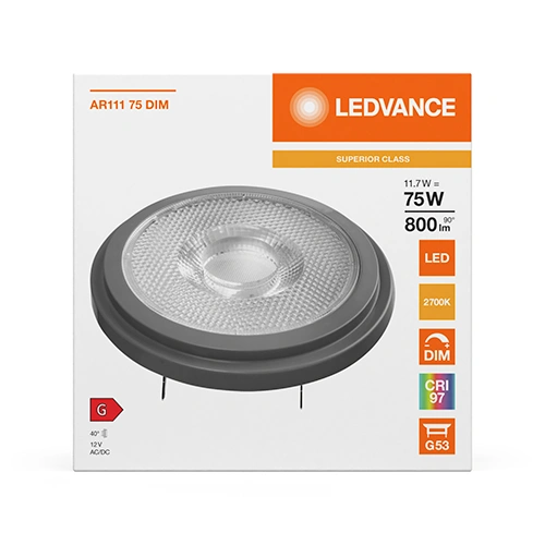 LED Dimmējama spuldze AR111 G53, 11.7W, 800lm, 2700K