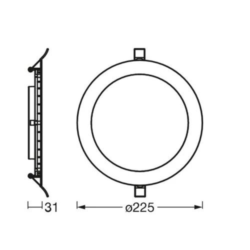 LED Iebūvējams panelis 22W 3000K DOWNLIGHT SLIM