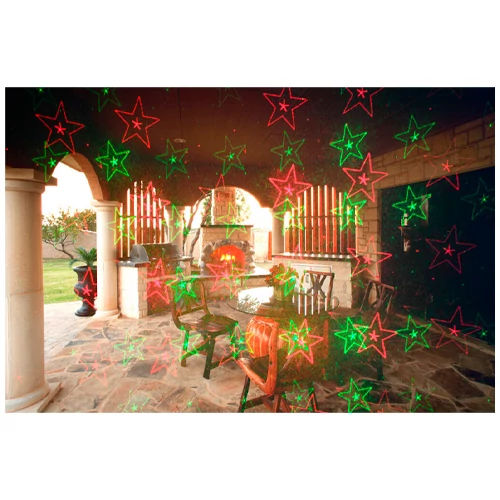 Waterproof laser projector for garden and home - projection of snowflakes and stars