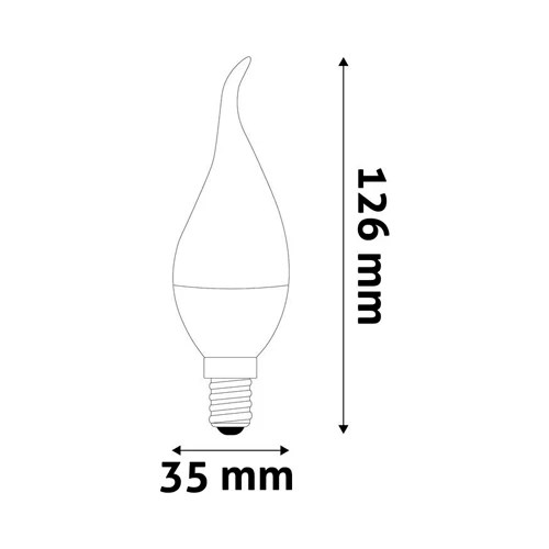 LED bulb E14, C37, 6.5W, 806Lm, 3000K