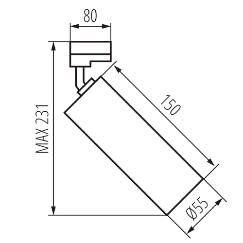 LED Rail light ATL2 GU10-B, excl. GU10, max 10W, 3F