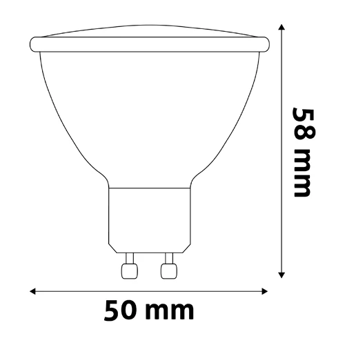 LED spuldze GU10, 100°, 7W, 620lm, 4000K