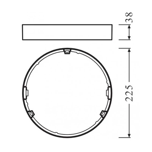 Panel frame round Ø 225 mm DOWNLIGHT SLIM FRAME DN 210 WT