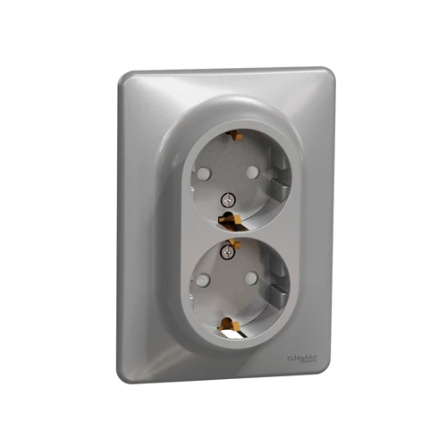 Built-in 2-gang socket grounded, mechanical SEDNA Design