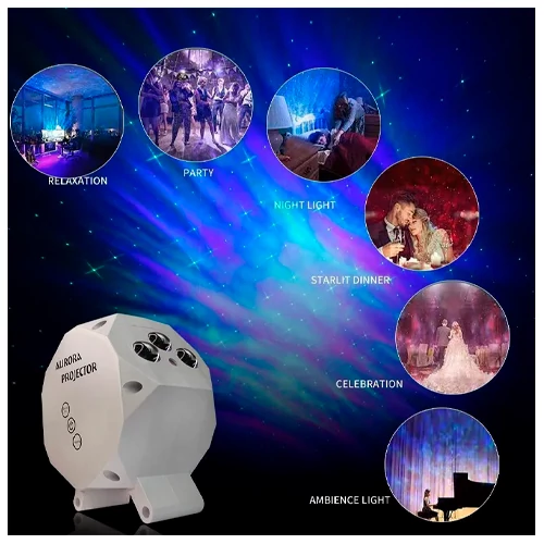 Projector with remote control for garden and house - starry sky, galaxy, space projection