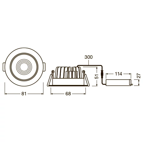 LED Fireproof recessed light 8W 4000K