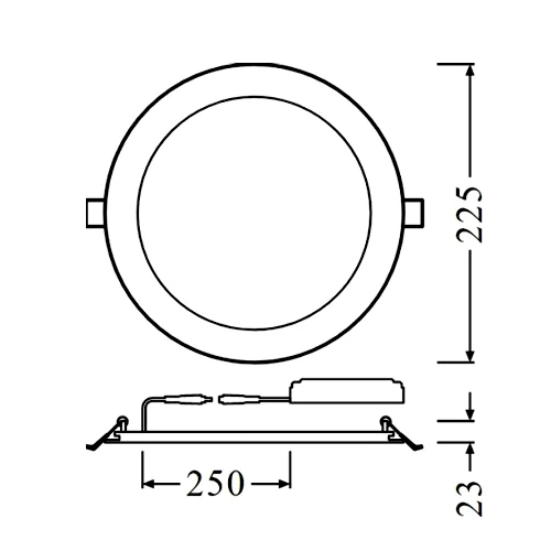 LED built-in panel 22W 3000K DOWNLIGHT SLIM ALU