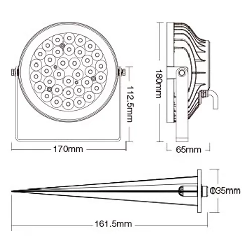 LED Viedais dārza un fasādes gaismeklis 25W, RGB+CCT, IP66