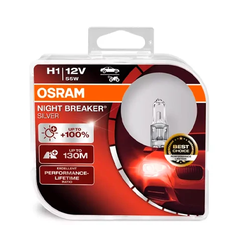 Halogen H1 bulb, NIGHT BREAKER SILVER series