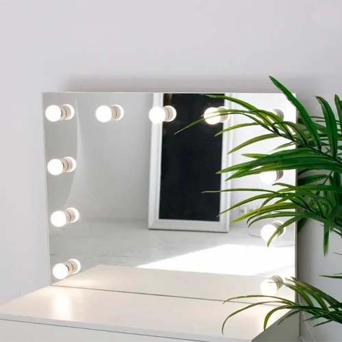 Mirror with LED bulbs 120 x 80 cm, 4000K, 11xE14