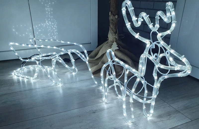 LED Christmas outdoor light decor deer with sleigh