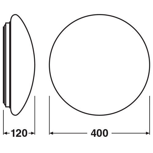 Ceiling lamp with sensor SURFACE CIRCULAR 400 24W, 3000K, IP44