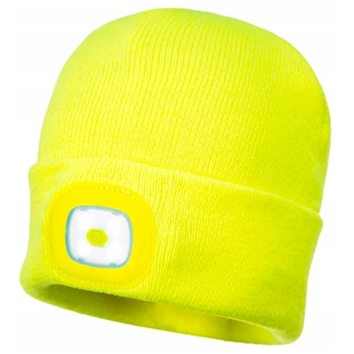 Hat with LED light 150Lm, IP44, USB, yellow