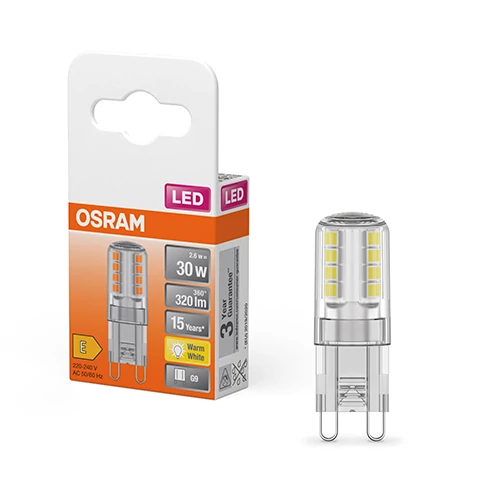 LED spuldze G9, 2.6W, 2700K, 320lm