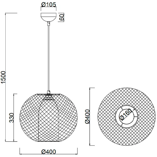 Piekaramā lampa FILO, excl. 1x E27, max. 60W