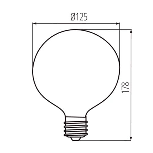 Vintāža stila LED spuldze E27, G125, 7W, 2700K, 725Lm, filament