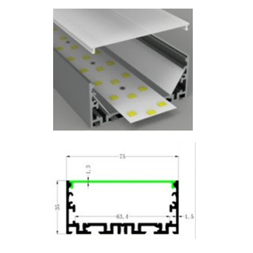 Anodized aluminum profile for LED strip WITHOUT COVER