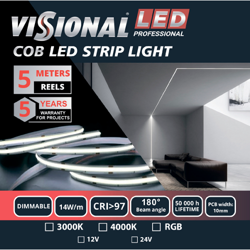 LED Lente COB 4000K, IP20, 12V, 14W