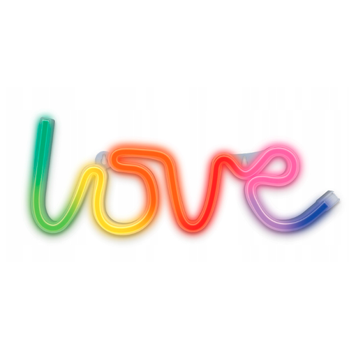 LED Neon light sign - love, with remote, multicolor