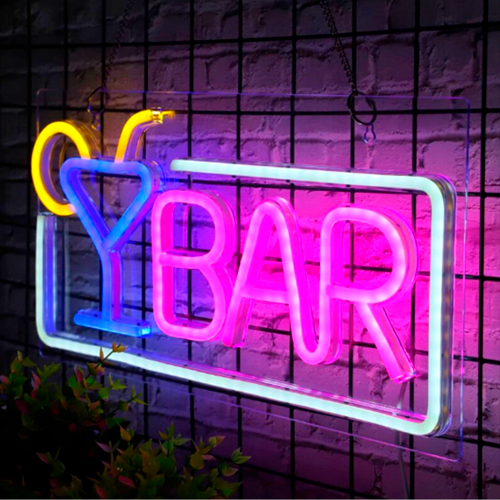 LED Neon light sign - bar, multicolor