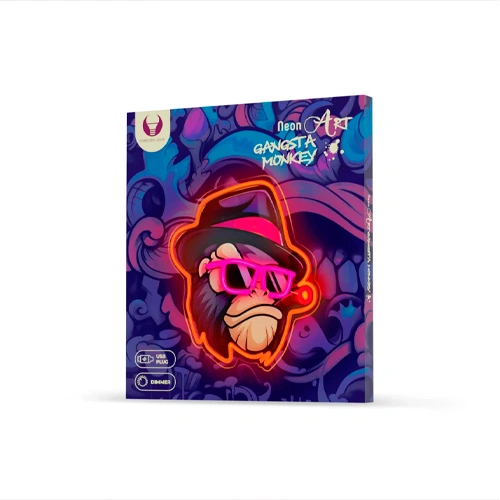 LED Neona gaismas izkārtne - ART GANGSTA MONKEY