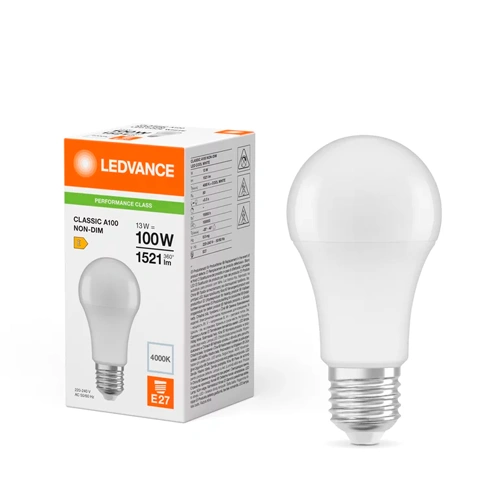 LED Spuldze E27, A100, 13W, 4000K, 1521lm, 180°