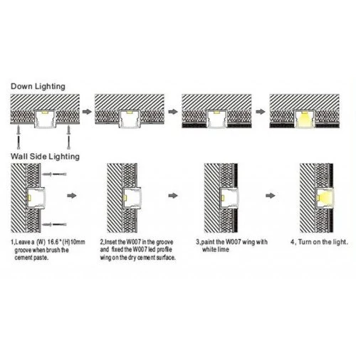 Anodized aluminum profile for LED strip HB-56X15