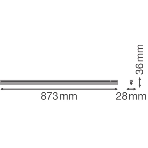 LED linear luminaire 90cm, 12W, 4000K, IP20 LINEAR COMPACT SWITCH