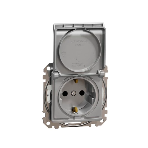 Built-in 1-gang socket grounded with cover, mechanical SEDNA Design