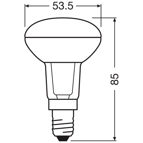 LED Dimmable bulb E14, R50, 5.9W, 2700K, 345lm