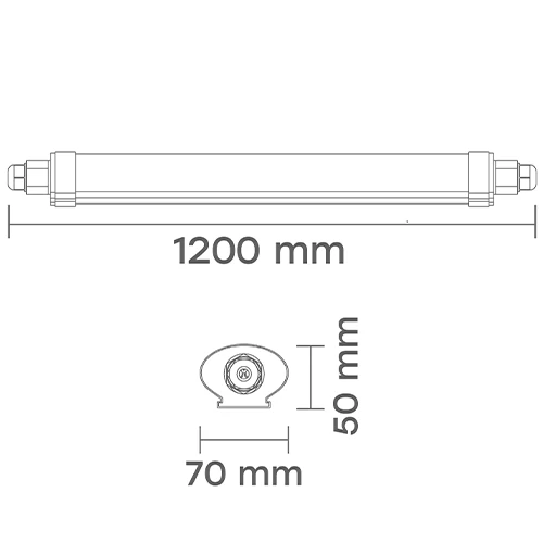 LED Mitrumizturīgs 36W lineārais gaismeklis ar PHILIPS diodēm 120cm, 4000K