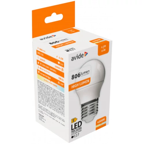 LED лампа E27, G45, 6.5W, 806lm, 4000K