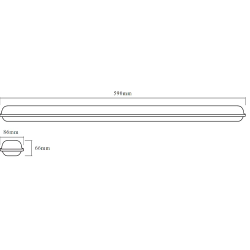 LED линейный светильник 60cm, 18W, 3000K, IP65 SUBMARINE INTEGRATED