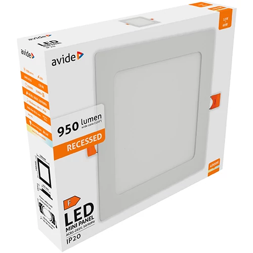 LED built-in panel 12W, 950lm, 4000K, IP20, 120°