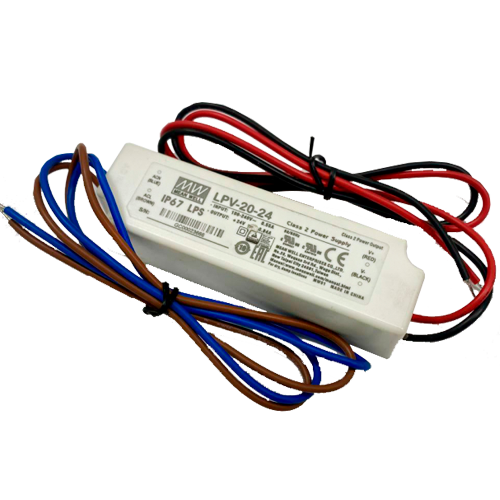 LED Impulsu barošanas bloks, 24V, 20W, IP67, 0.84A