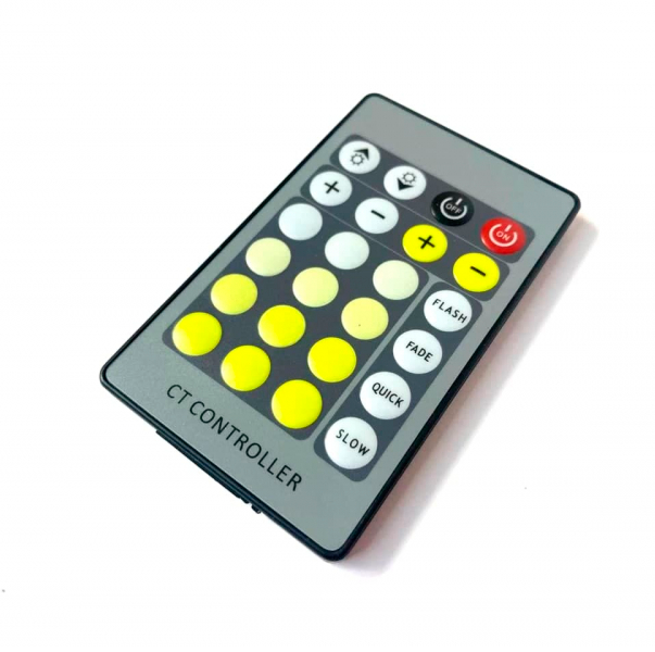 Divkrāsainas LED lentes kontrolieris ar pulti CT 24 pogas 12V-24V