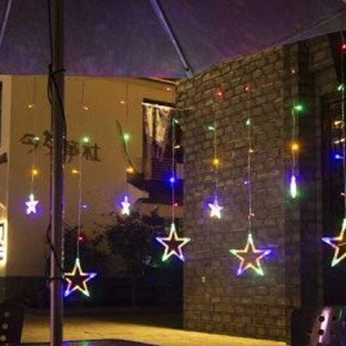 Рождественская гирлянда - занавеска со звёздочками