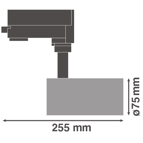 LED Rail light TRACKLIGHT SPOT 25W, 3000K, 3F