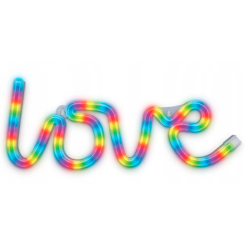 LED Neon light sign - love, with remote, multicolor