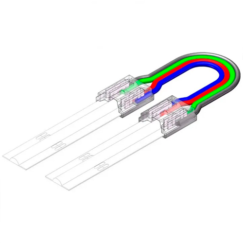 Divpusējs 10 mm COB RGB (daudzkrāsainas) LED lentes savienojuma vads