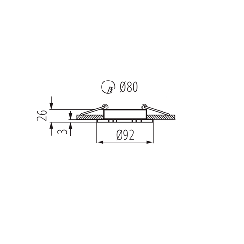 Iebūvējams gaismeklis SEIDY CT-DTO50-B, excl. MR16, max 10W, IP20