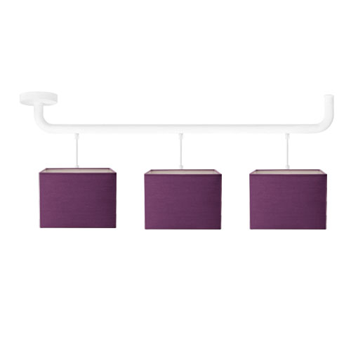 Ceiling lamp PIPE with lampshades purple