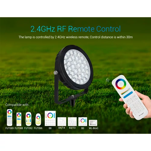 LED Viedais dārza un fasādes gaismeklis 25W, RGB+CCT, IP66