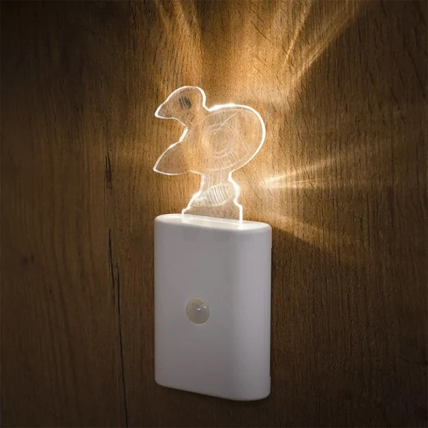 LED Night lamp with light and motion sensor with battery and replaceable elements NIGHTLUX Cartoon Sensor 3000K