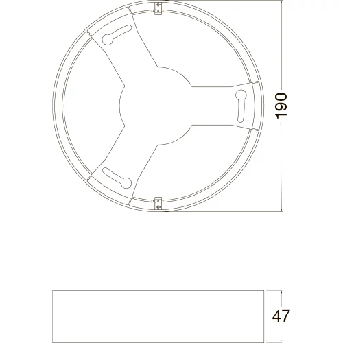 Surface plaster frame Ø 190 mm for built-in panels