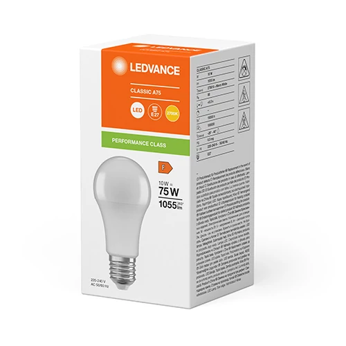 LED лампа E27, A60, 10W, 1055lm, 2700K