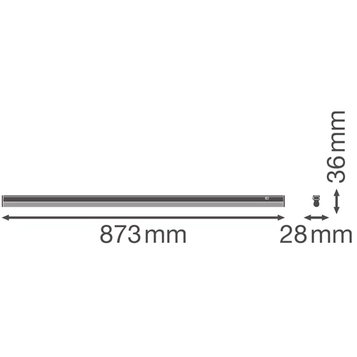 LED линейный светильник 90cm, 12W, 3000K, IP20 LINEAR COMPACT SWITCH