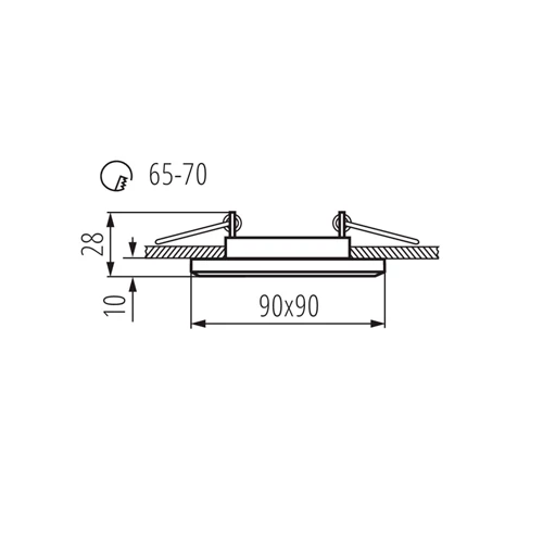 Iebūvējams gaismeklis MORTA CT-DSL50-SR, excl. MR16, max 10W, IP20